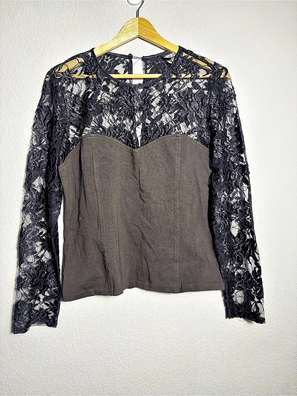 Vintage 80s lace top Free Size Large romantic steampunk whimsigoth witchy